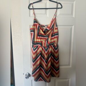 Nasty Gal Multicolor Chevron Strappy Mini Dress